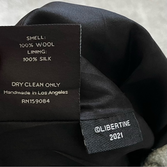 LIBERTINE NWT Greyscale Embellished Pleated Pants Size Large Wool Artsy - Picture 7 of 11